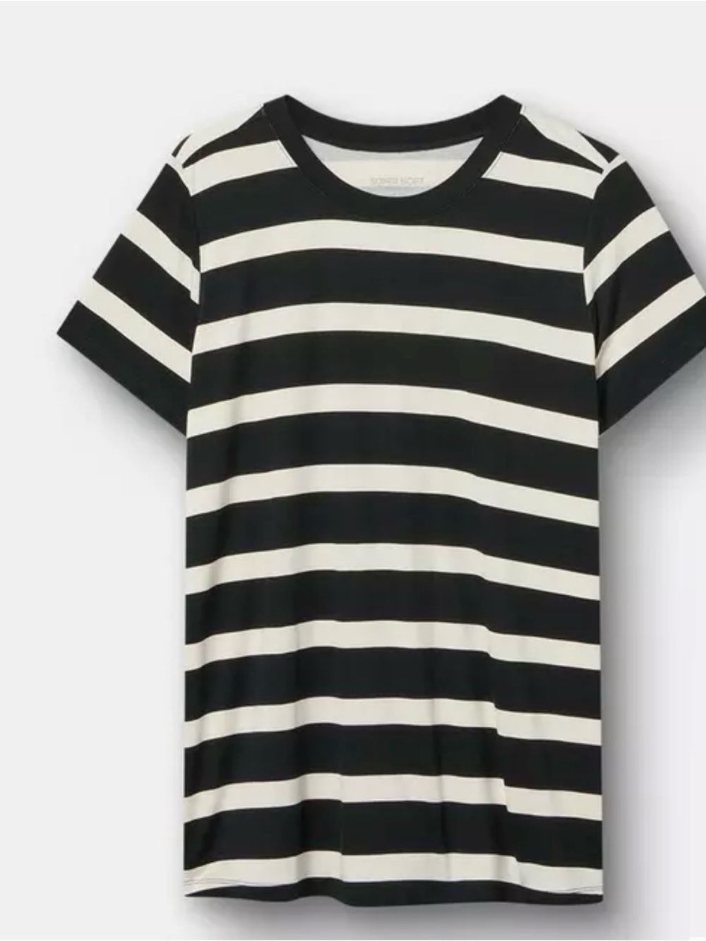 torrid Black and White Striped Short Sleeve Tee